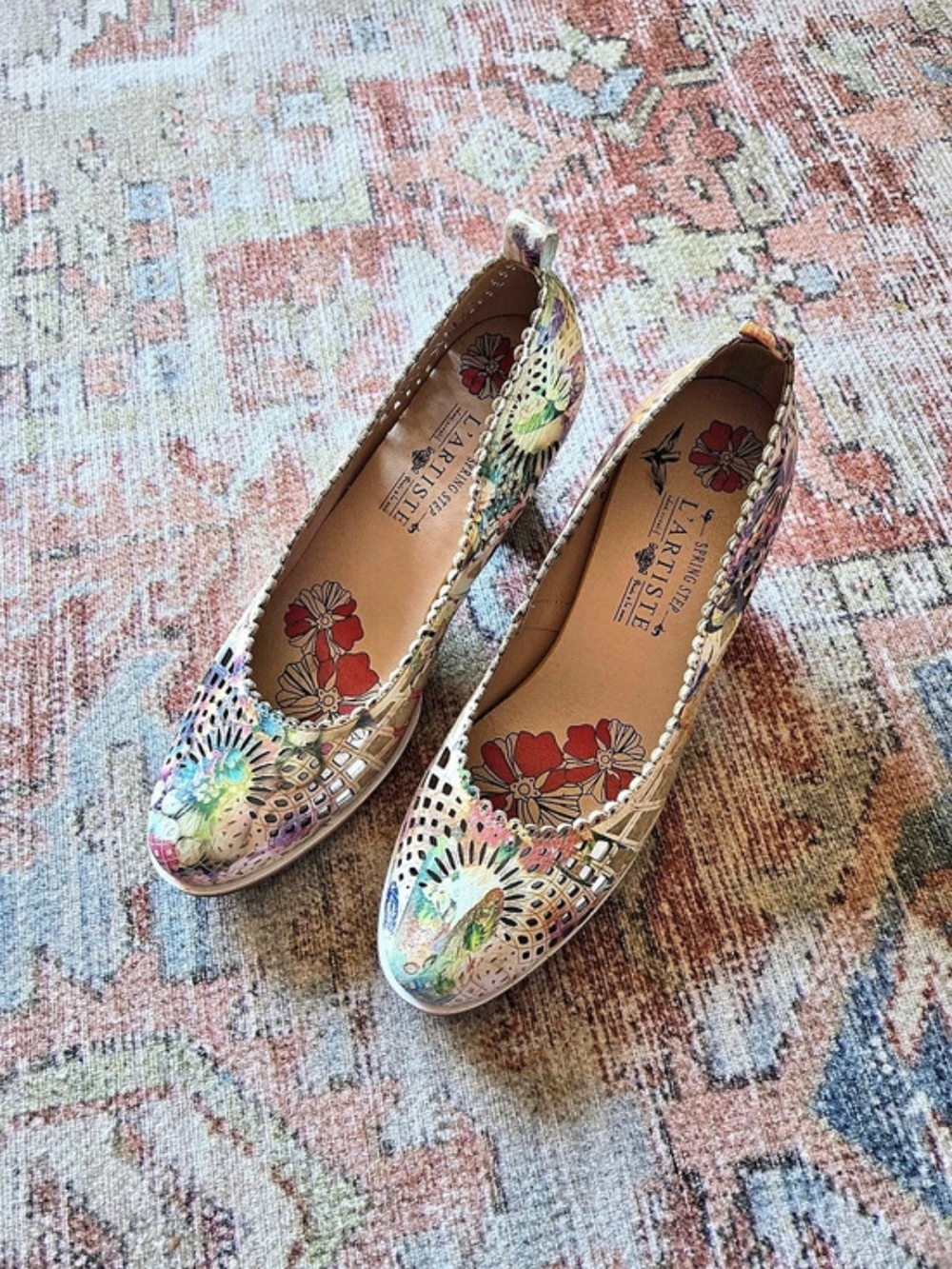 ARTISTE floral printed heels Floral Multicolor Heels